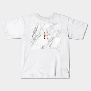 Monogram rose marble E Kids T-Shirt